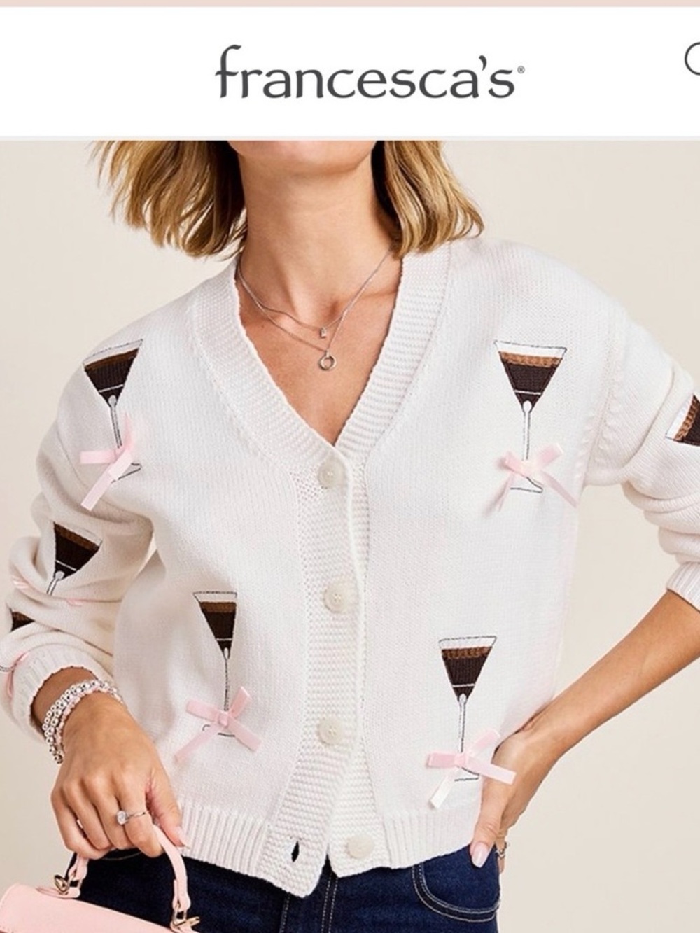 Francesca’s NEW Espresso Martini Button Down Cardigan Sweater